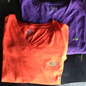 2 Lacoste Men’s Fitted T Shirts Sz L Xl